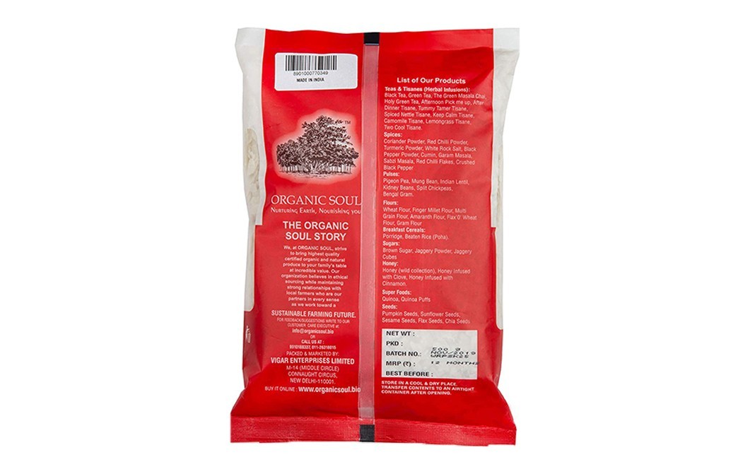 Organic Soul Organic White Rice Poha    Pack  500 grams